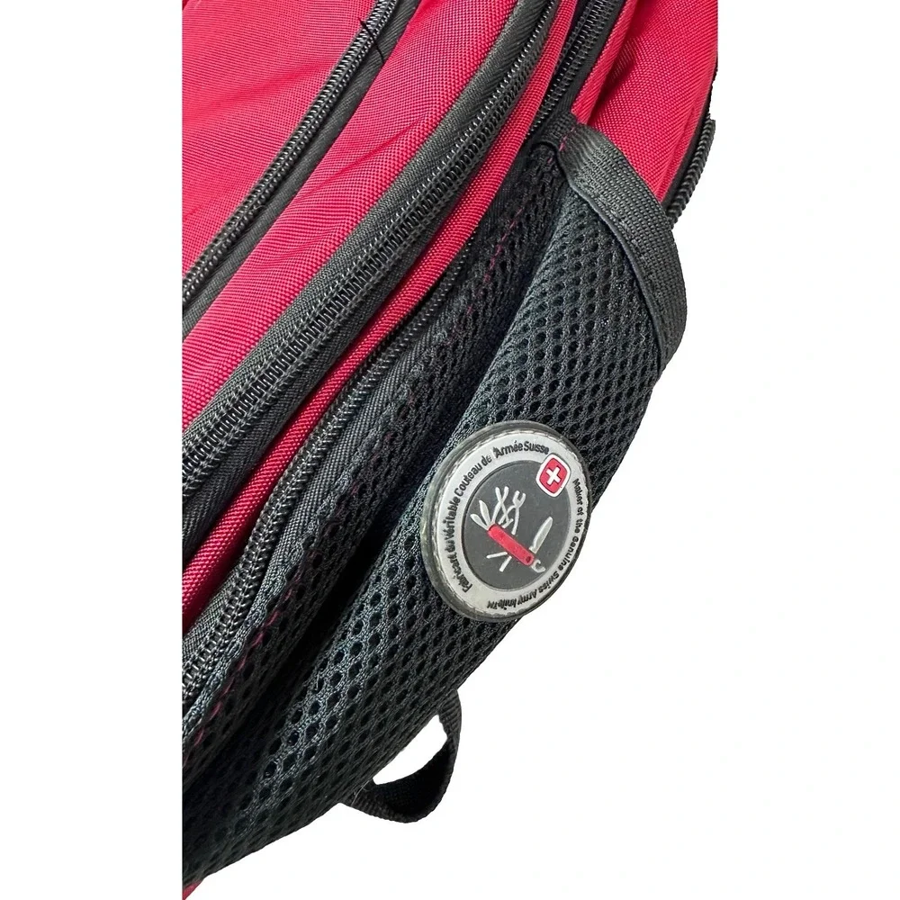 Swiss Gear‎ by Wenger Red & Blk Laptop Travel Back Pack in Great Condition 3j